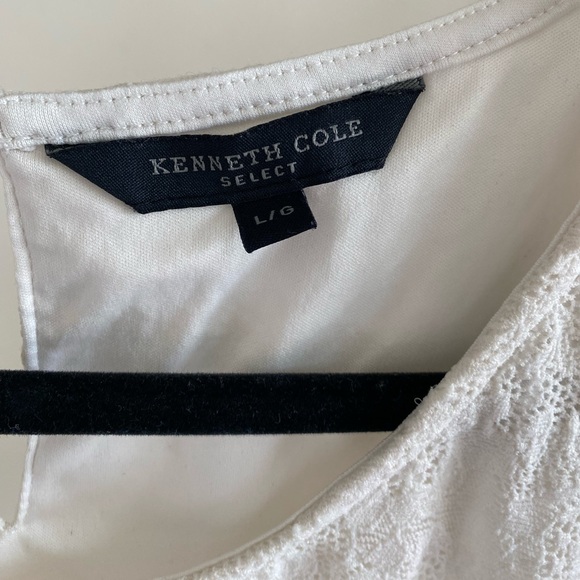 KENNETH COLE lace sleeveless top with back button - Picture 3 of 5